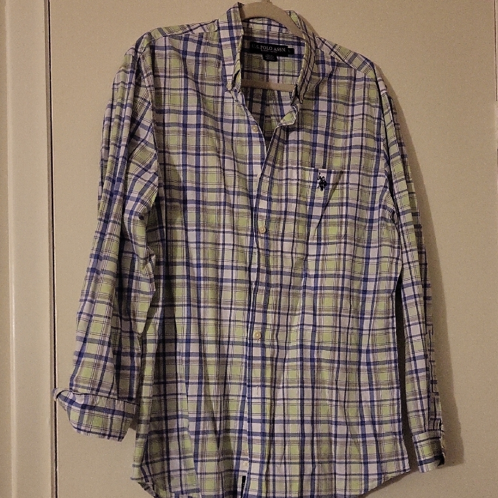 Polo Ralph Lauren Men's Plaid Shirt in Green and Blue